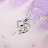 Collana in Argento Sterling con Zampa e Cuore in Zirconia, immagine 2 - Emma e Gemma