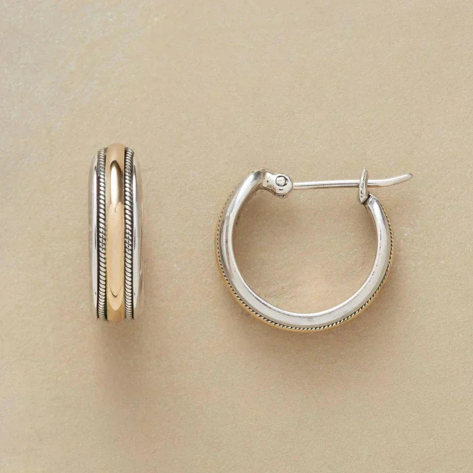 Orecchini a Cerchio d'Argento Vintage Linea Dorata - Kaja i Maja