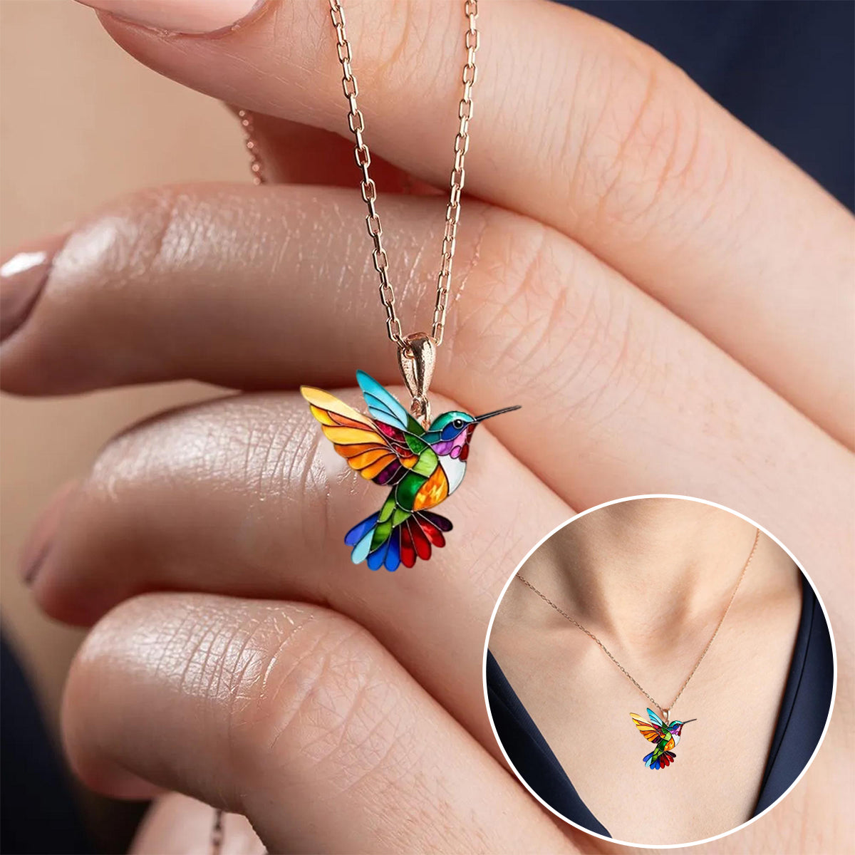 Bella Collana con Colibrì con Orecchini Bonus – Offerta a Tempo Limitato, immagine 5 - Emma e Gemma