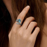 Anello a Cucchiaio in Argento Sterling con Turchese – Anello Vintage Boho con Libellula, immagine 5 - Emma e Gemma