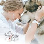 Anello Regolabile per Cani in Argento Sterling 925 – “Sempre nel Mio Cuore” con Zirconia, immagine 2 - Emma e Gemma