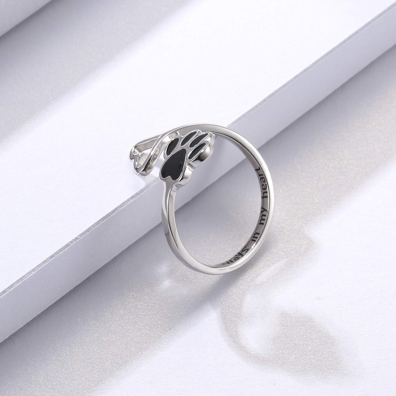 Anello Artigianale con Zampa e Cuore – Regolabile in Argento Sterling 925, immagine 11 - Emma e Gemma