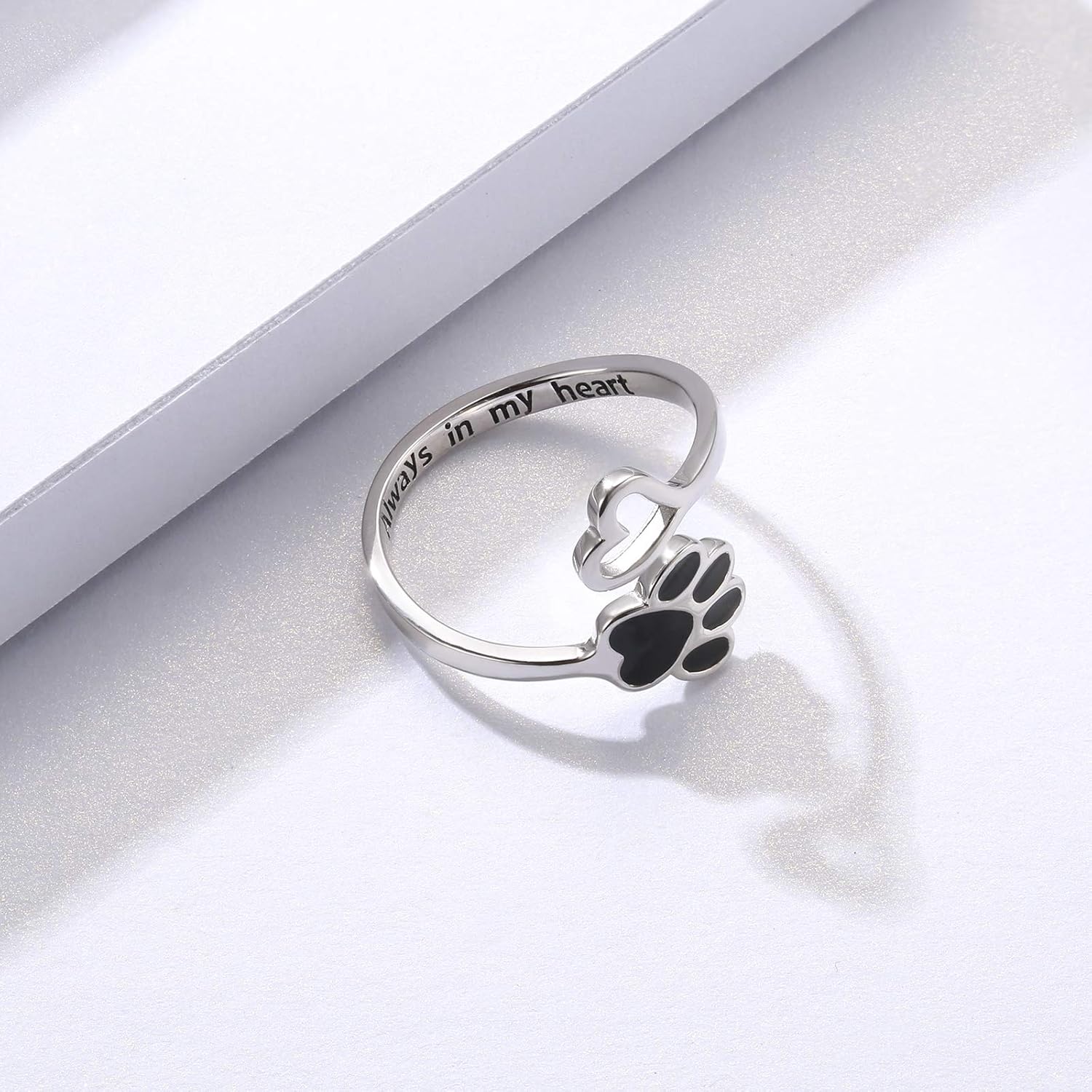 Anello Artigianale con Zampa e Cuore – Regolabile in Argento Sterling 925, immagine 10 - Emma e Gemma