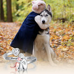 Anello Regolabile per Cani in Argento Sterling 925 – “Sempre nel Mio Cuore” con Zirconia, immagine 3 - Emma e Gemma