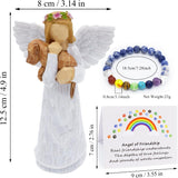 Set Regalo in Memoria del Cane con Statua dell'Angelo dell'Amicizia e Bracciale Chakra del Ponte Arcobaleno, immagine 3 - Emma e Gemma