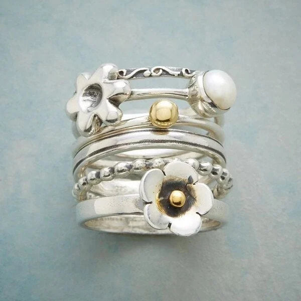 Anello Set Fiore Perla, immagine 2 - Emma e Gemma