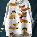Greta | T-shirt Casual con Arte di Cane