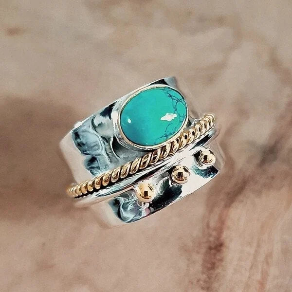 Anello a Banda Larga Turchese - Emma e Gemma