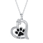 Collana a forma di cuore con impronta di zampa di cane in zirconia, immagine 4 - Emma e Gemma