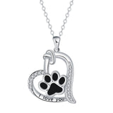 Collana a forma di cuore con impronta di zampa di cane in zirconia, immagine 4 - Emma e Gemma