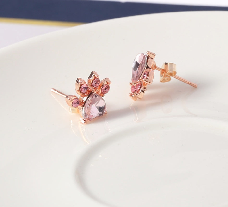 Set di Gioielli con Zampa in Oro Rosa – 4 Pezzi con Cuore in Zirconia (Anello, Collana, Orecchini, Bracciale), immagine 7 - Emma e Gemma