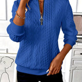 Alessia | Maglione con Zip in Maglia Cable per Donne