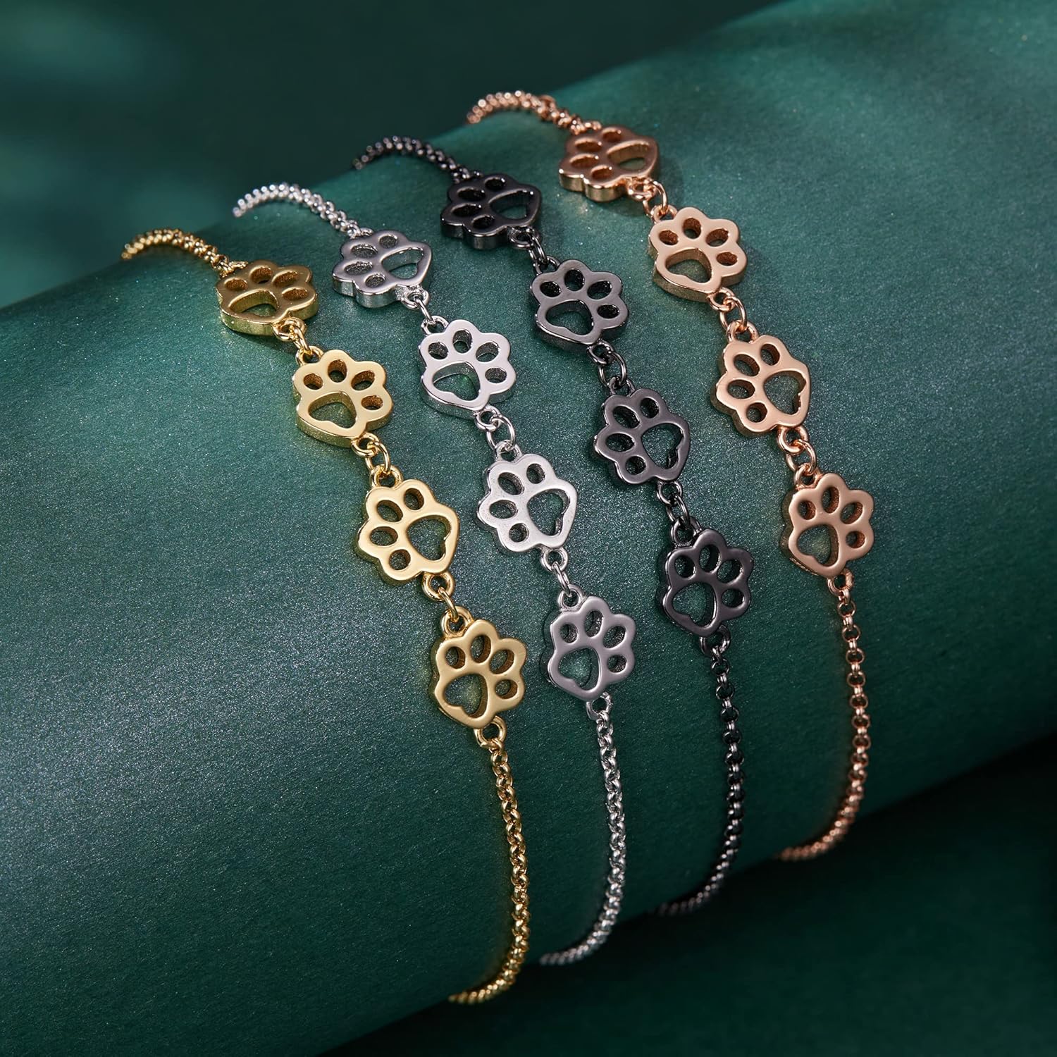 Bracciale in Argento Sterling con Stampa di Zampa – Misura Regolabile, immagine 13 - Emma e Gemma