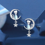 Orecchini a forma di Gatto Luna & Stella in Argento Sterling 925 con Zircone, immagine 4 - Emma e Gemma