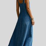 Arianna - Abito lungo in denim con bottoni - indossato | Emma e Gemma