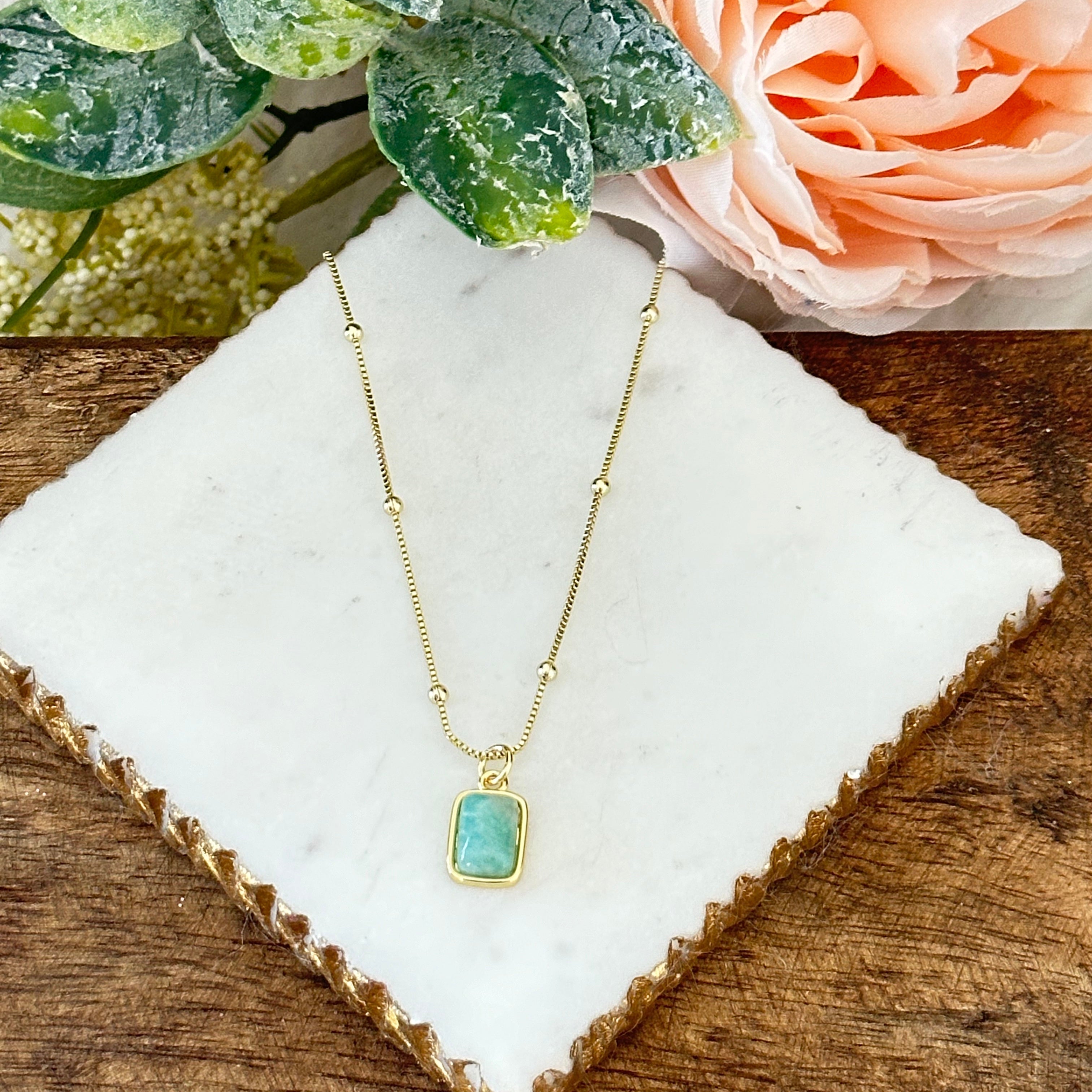 Collana in Gemma di Amazonite Briella - Emma e Gemma