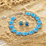 Bracciale e Orecchini in Opale Blu Oceanico e Argento | Gioielli Sostenibili Ispirati all'Oceano
