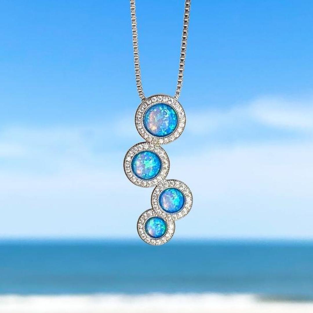Collana in Argento con Zircone e Opale - Emma e Gemma