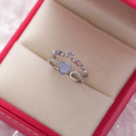 Anello Regolabile in Pietra Blu con Zirconia in Argento Sterling - Emma e Gemma