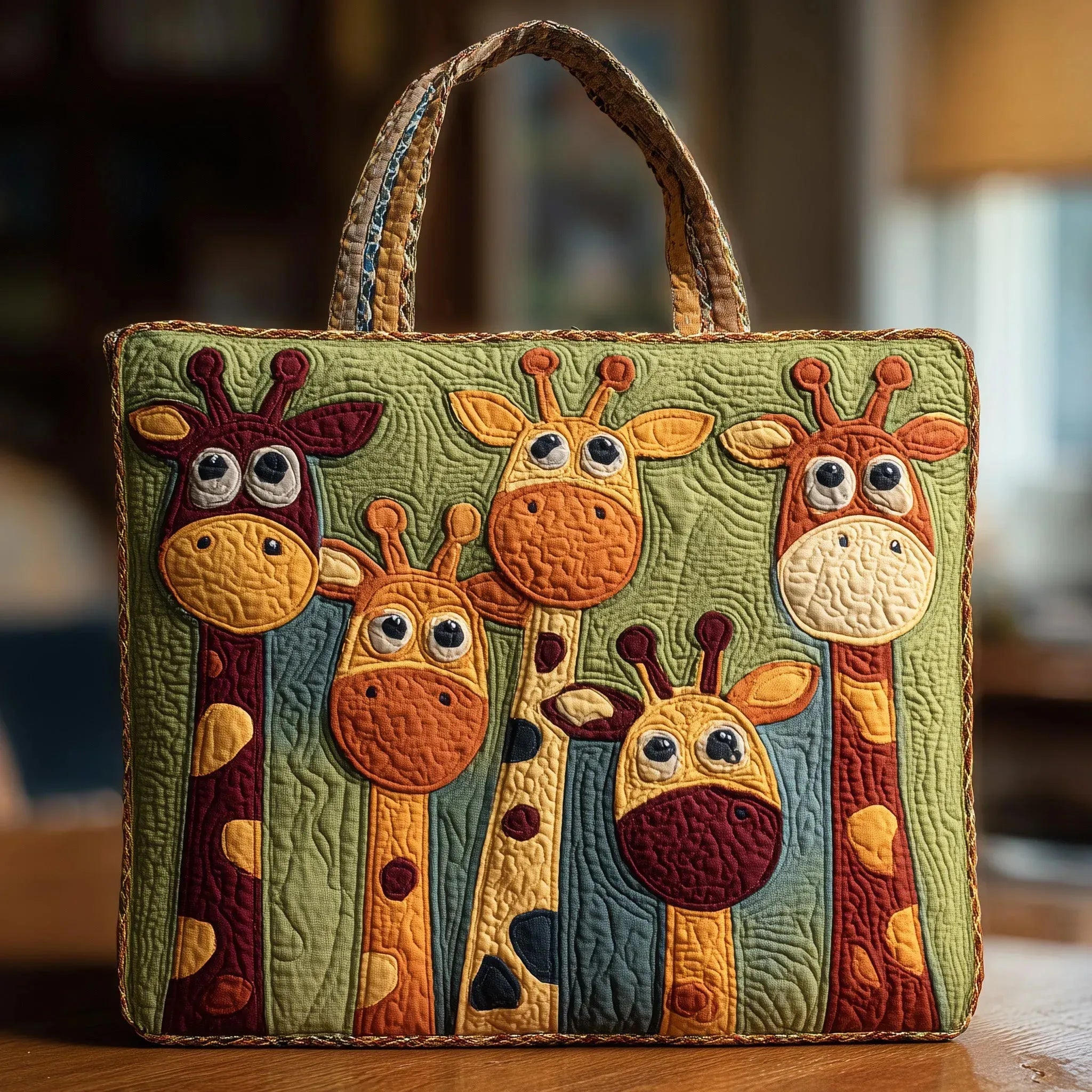 Borsa artigianale trapuntata Giraffa - Emma e Gemma