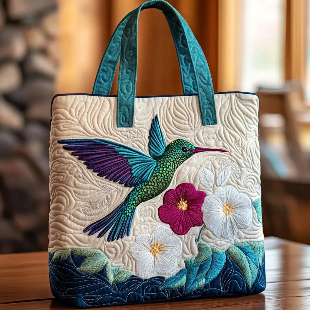 Borsa artigianale trapuntata Fiori - Emma e Gemma