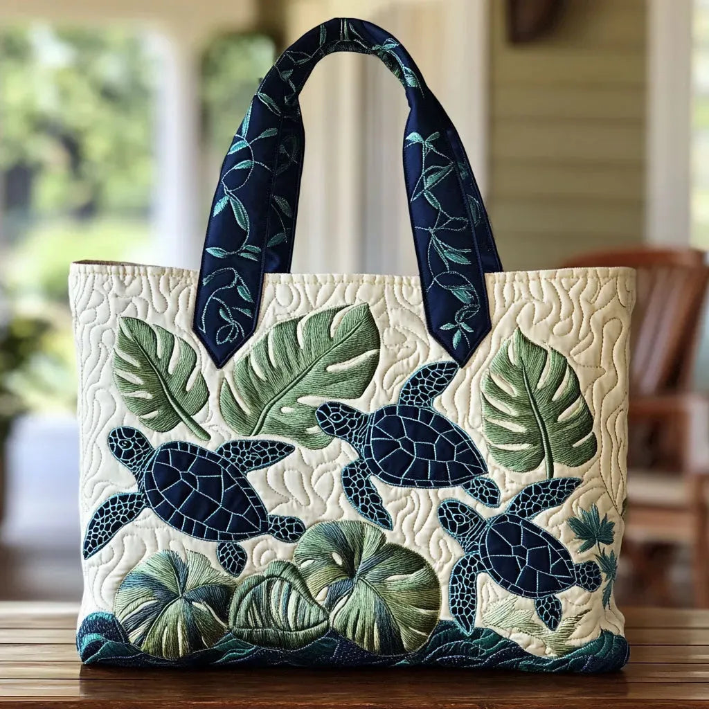 Borsa artigianale trapuntata Grazia della Tartaruga Marina - Emma e Gemma