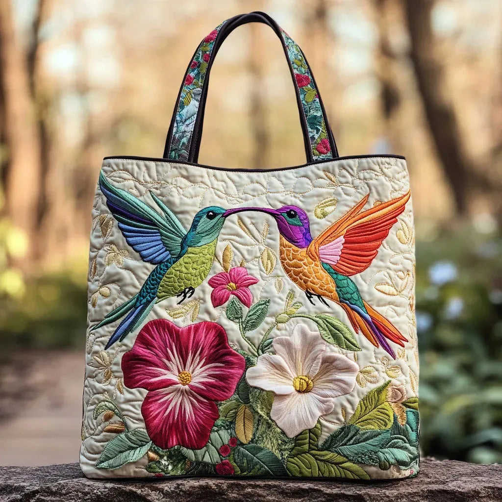 Borsa artigianale trapuntata Colibrì - Emma e Gemma