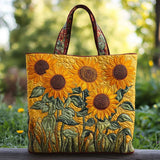 Borsa artigianale trapuntata Stampa Girasole - Emma e Gemma