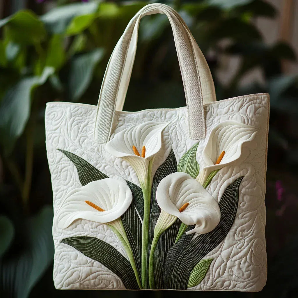 Borsa artigianale trapuntata Giglio Bianco - Emma e Gemma