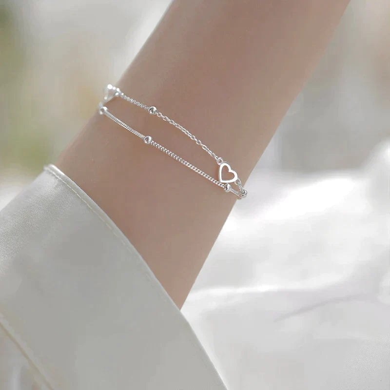 Bracciale Regolabile in Argento a Forma di Cuore, immagine 4 - Emma e Gemma