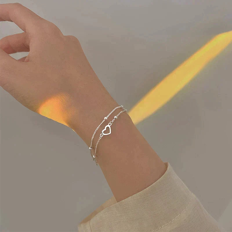 Bracciale Regolabile in Argento a Forma di Cuore, immagine 3 - Emma e Gemma