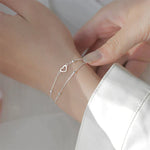 Bracciale Regolabile in Argento a Forma di Cuore - Emma e Gemma