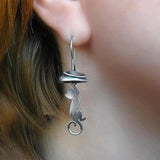 Orecchini Pendenti a Forma di Gatto in Argento Sterling Boho - Emma e Gemma
