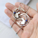 Orecchini Boho in Zirconia Blu in Argento Sterling