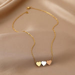 Collana a Tre Cuori in Oro - Emma e Gemma