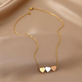 Collana a Tre Cuori in Oro - Emma e Gemma