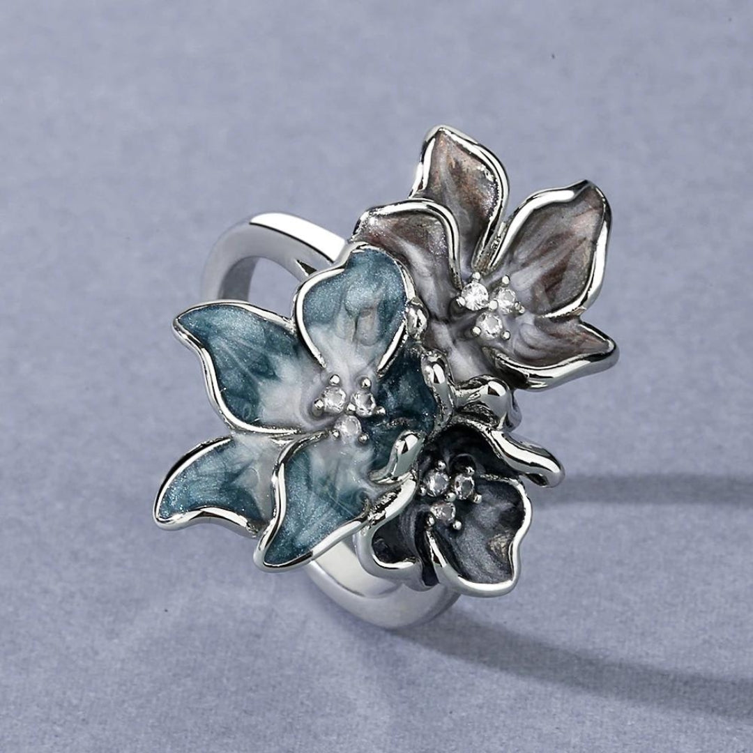 Anello Fiore Esotico in Argento Sterling 925 - Emma e Gemma