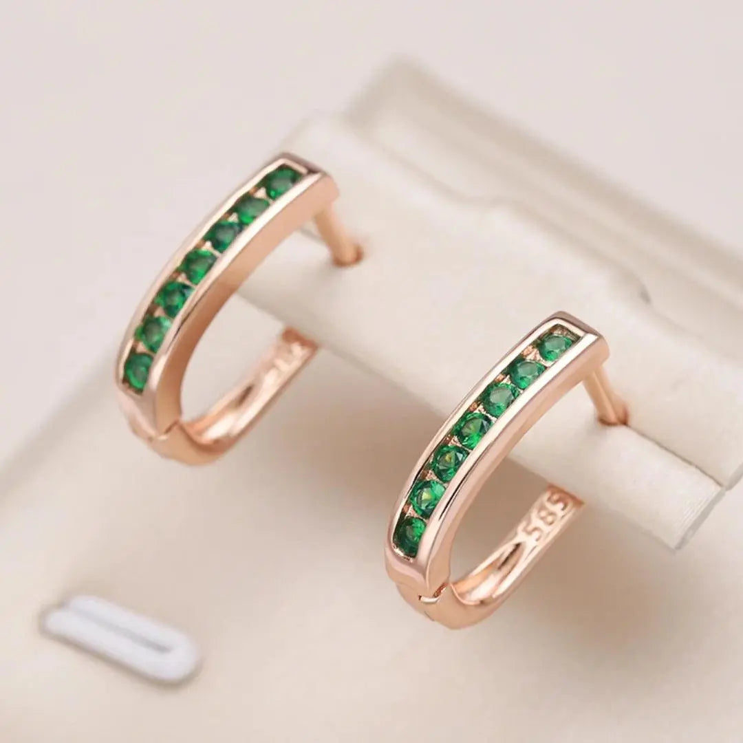Orecchini in diamante verde smeraldo in oro - Emma e Gemma