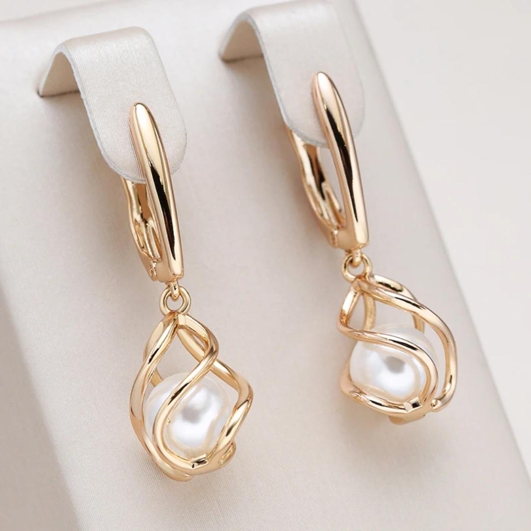 Orecchini Eleganti in Perla d'Oro - Emma e Gemma