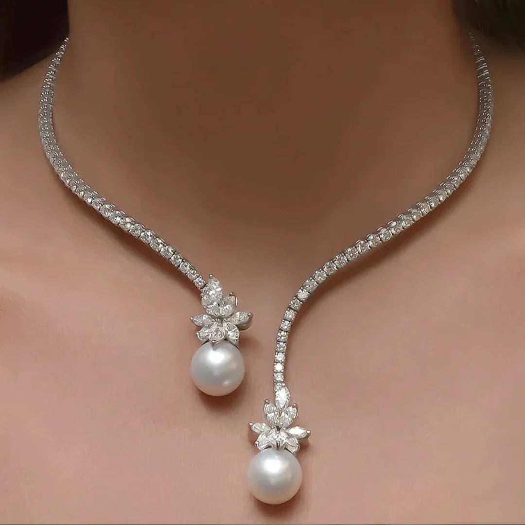 Collana Elegante a Due Perle - Emma e Gemma