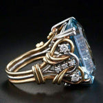 Anello in Oro Stratificato con Zirconia Blu Vintage - Emma e Gemma