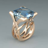 Anello in Zirconia Blu Rosa Vintage - Emma e Gemma