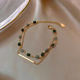 Bracciale in Pietra Verde in Oro - Emma e Gemma