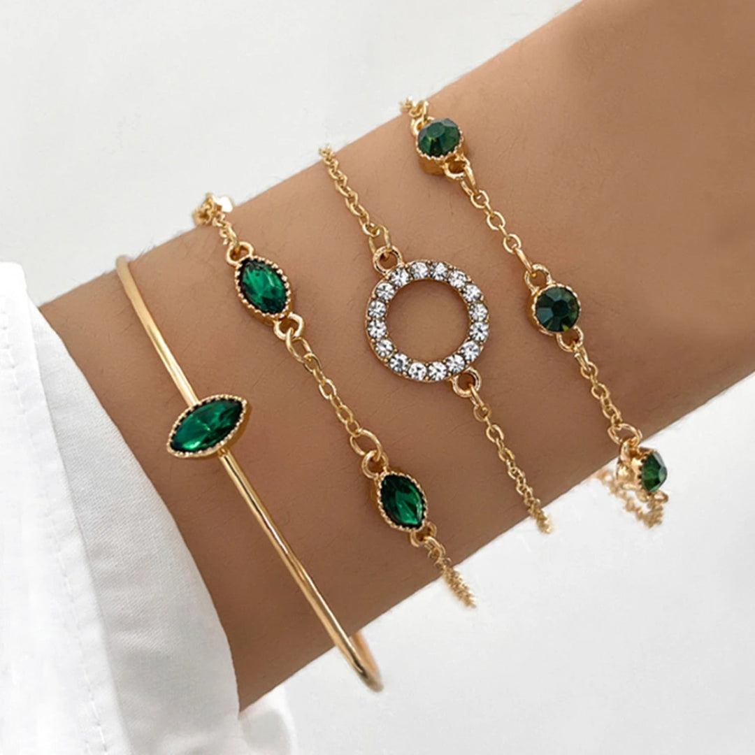 Braccialetti in Cristallo Verde con Oro - Emma e Gemma