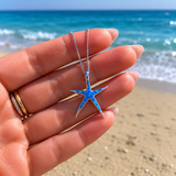 Collana con Opale Blu e Stella Marina in Argento