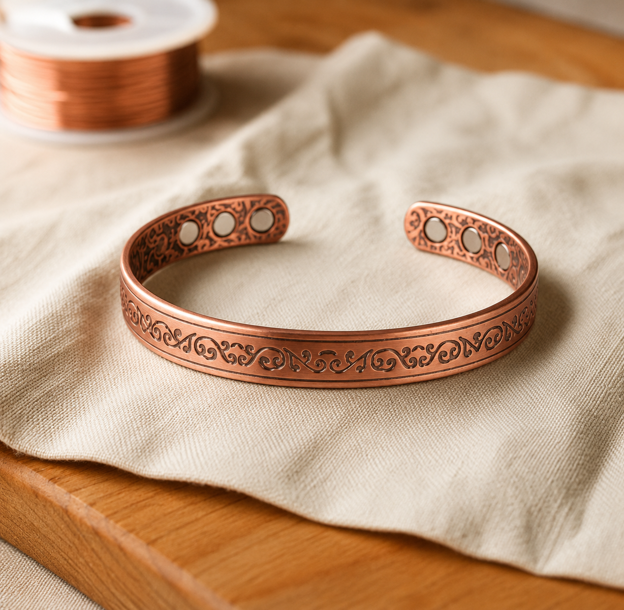 Bracciale in Rame Ornato - Emma e Gemma