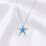 Collana con opale blu e stella marina in argento - Emma e Gemma