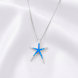 Collana con opale blu e stella marina in argento - Emma e Gemma