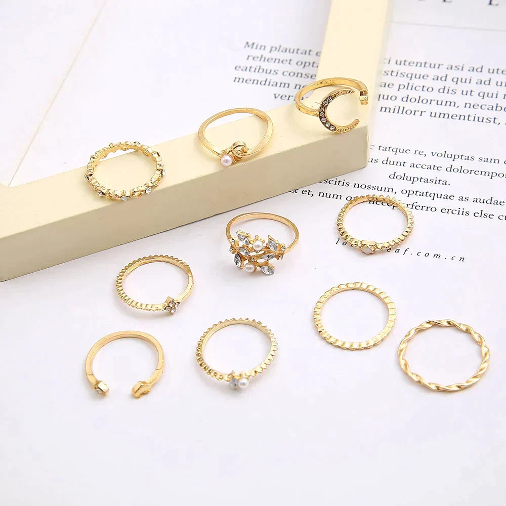 10 Pacco di Anelli Bohemien Placcati in Argento e Oro, immagine 4 - Emma e Gemma