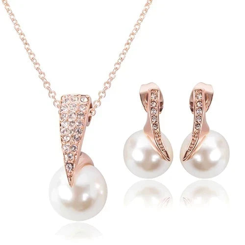 Set Collana + Orecchini con Perle in Oro Rosa, immagine 2 - Emma e Gemma
